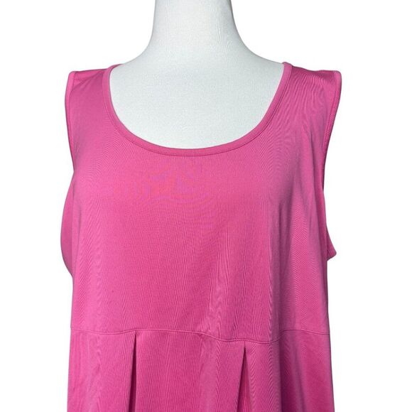 Lands' End Sport Tank Solid Pink Womens Size 1X - Picture 2 of 6
